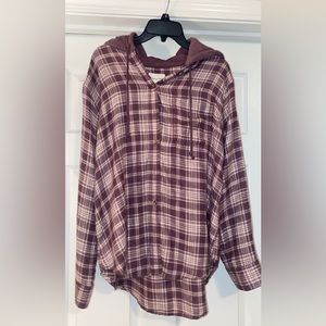 Purple flannel hoodie